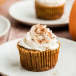 Mini pumpkin cheesecake with whipped cream